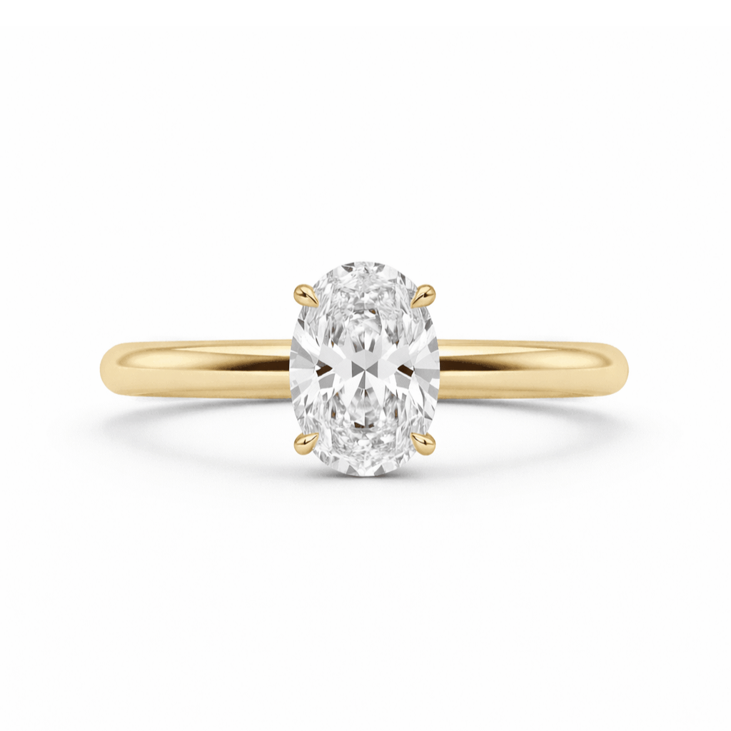 14k gold filled 1 carat oval solitaire moissanite ring