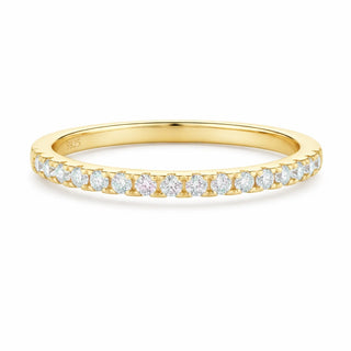 14k Half Eternity Pavé Gold Ring 1.8mm