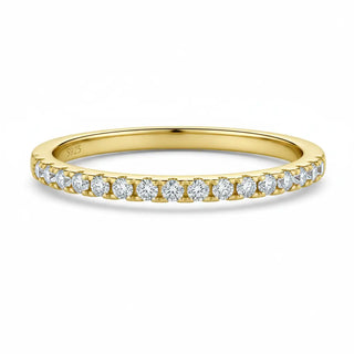18k Half Eternity Pavé Gold Ring 1.8mm