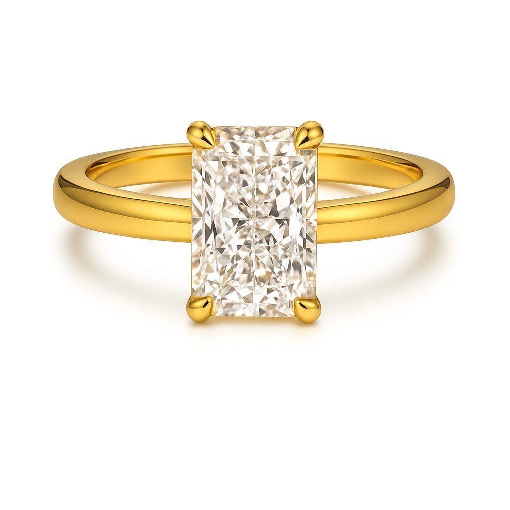 vienna gold vermeil ring rectangle cut with white background