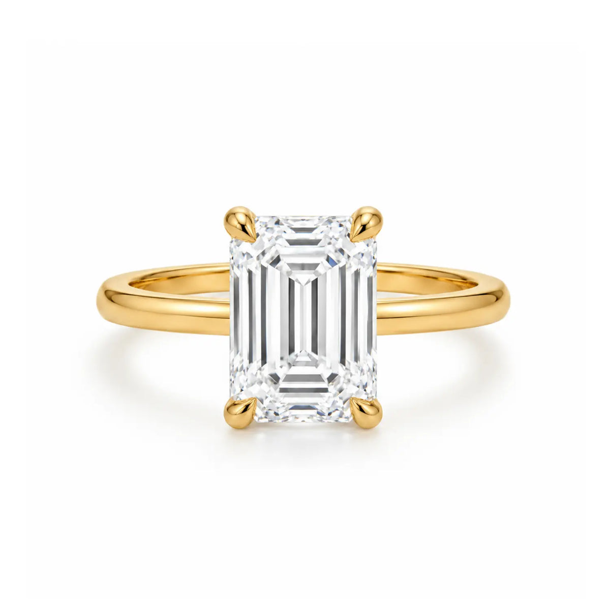 2 carat emerald cut cubic zirconia 14k gold plated ring