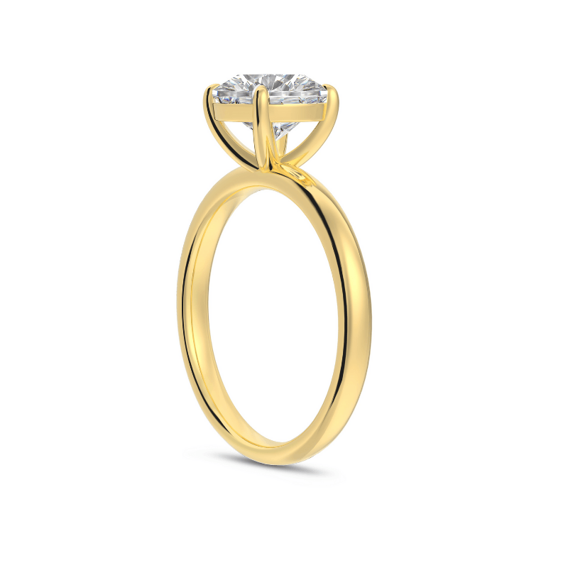 2 ct round gold dupe engagement ring on white background