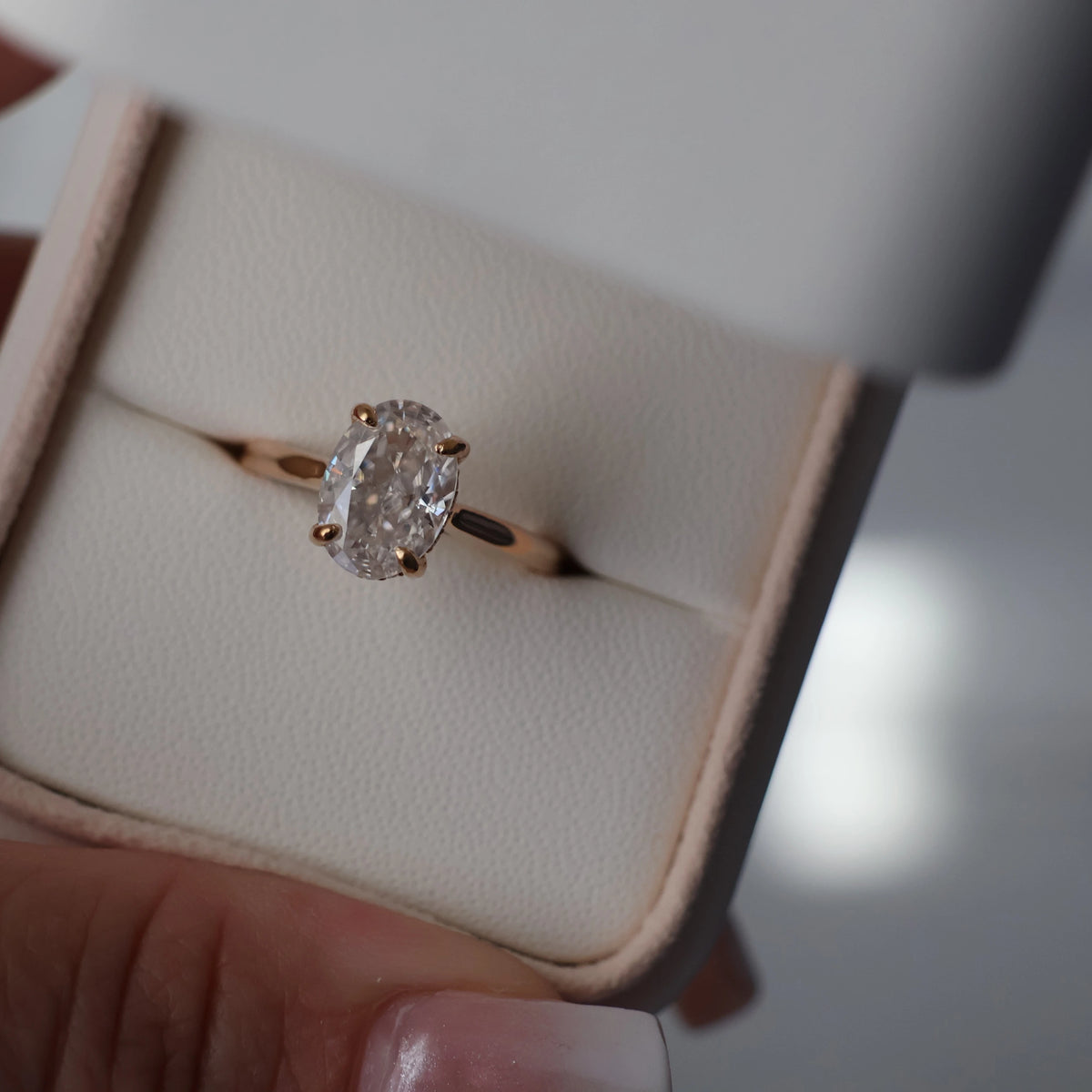 2.5 ct oval moissanite ring in 14k gold filled
