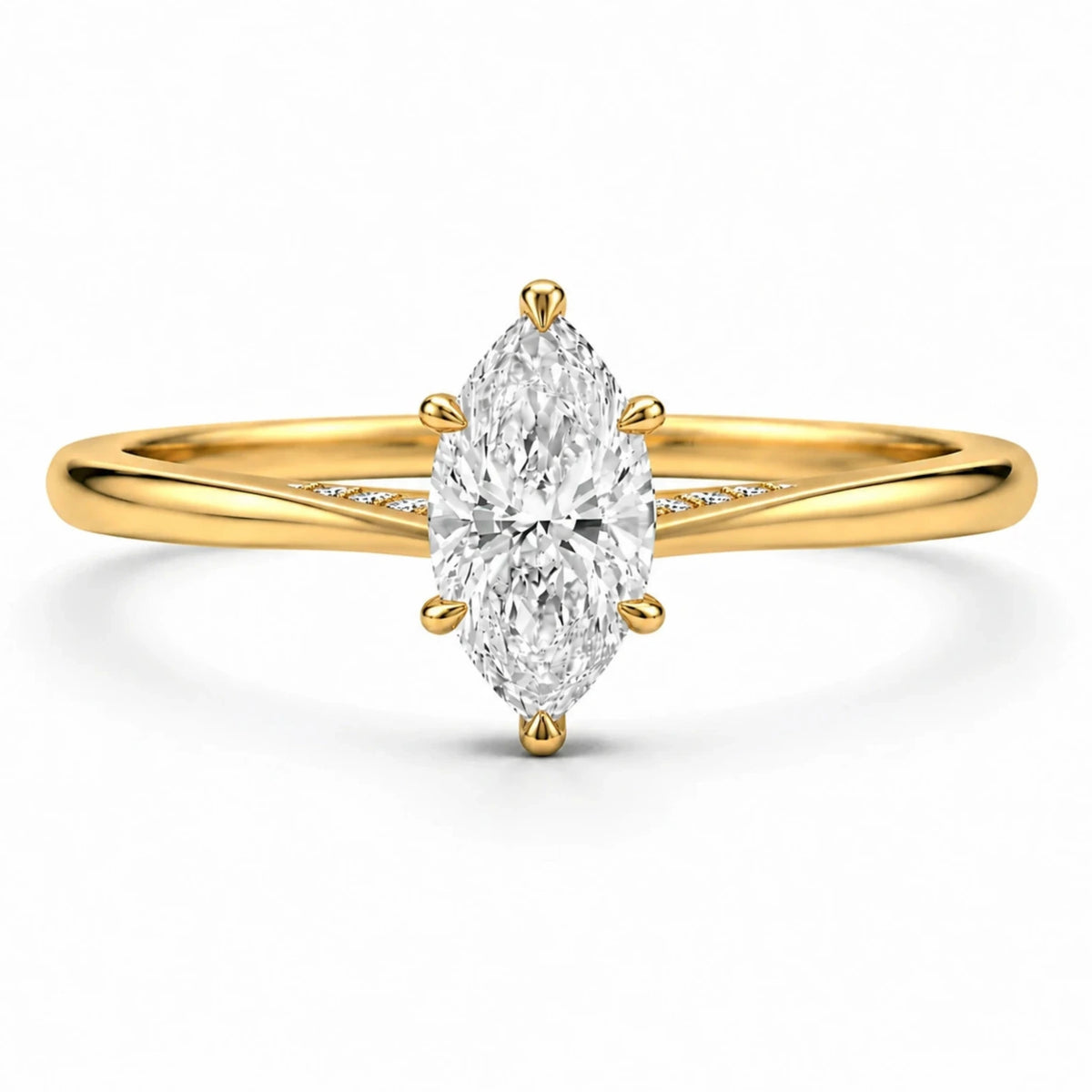 2 ct marquise moissanite engagement ring in 14k gold filled with hidden halo