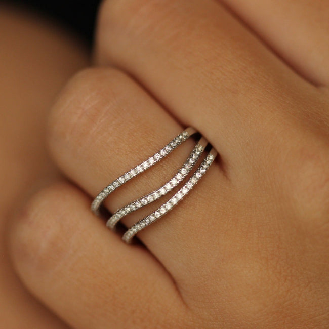 Cubic zirconia ring on hand