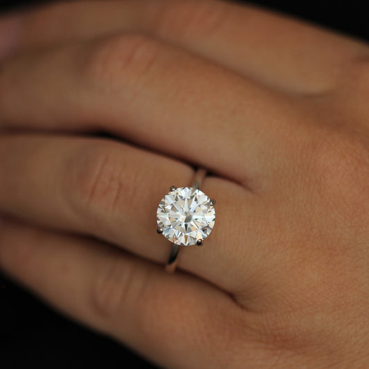 4 carat round cut silver dupe ring