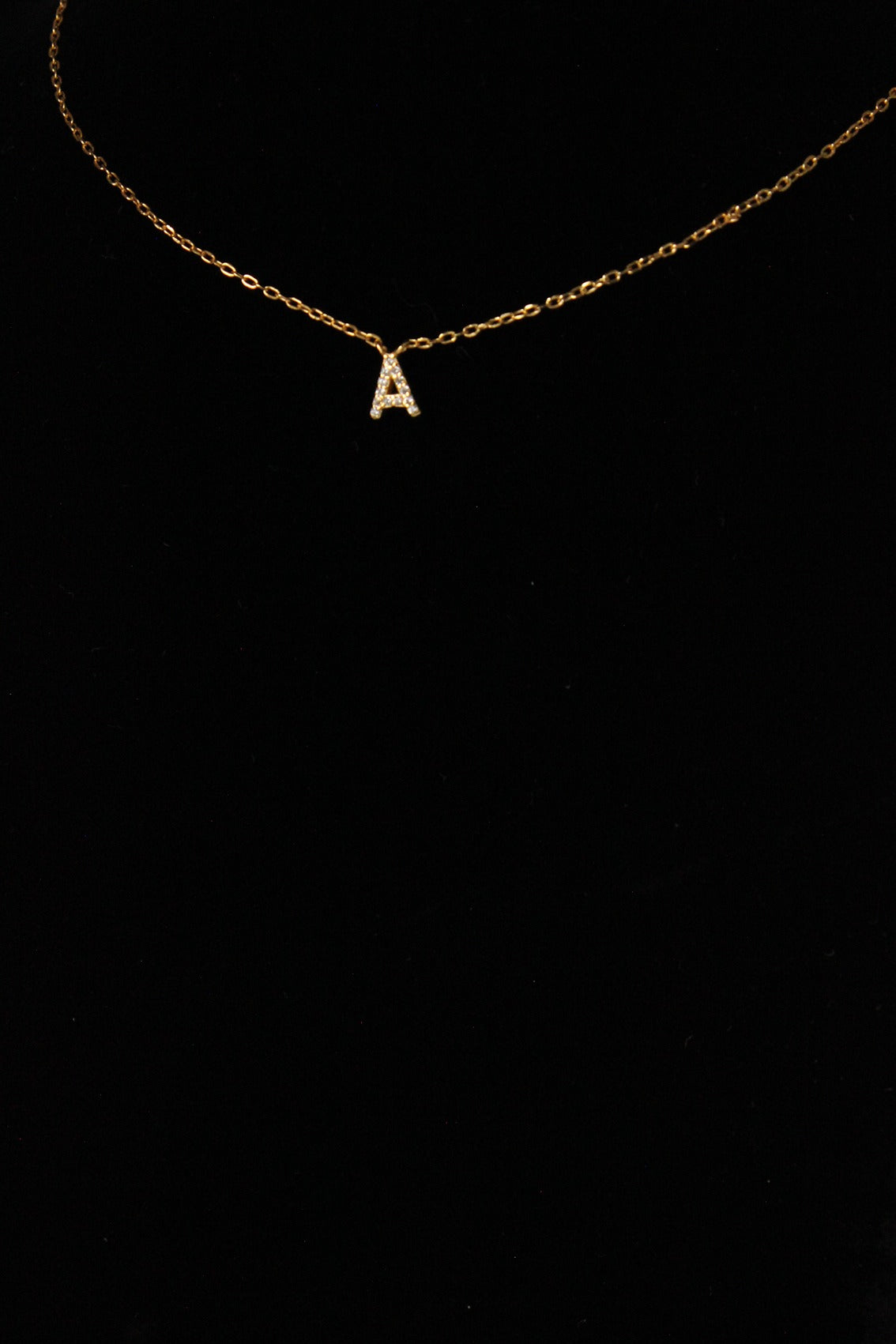 letter a necklace gold