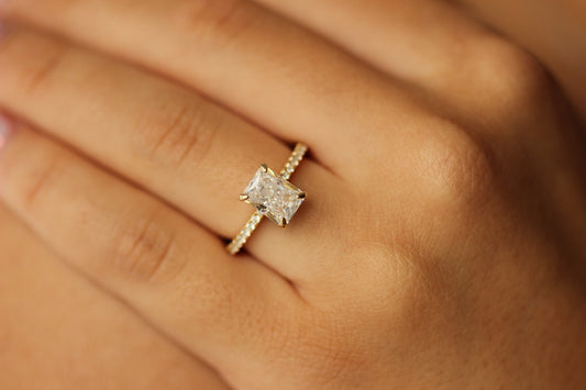 Radiant Cut Gold rectangle ring