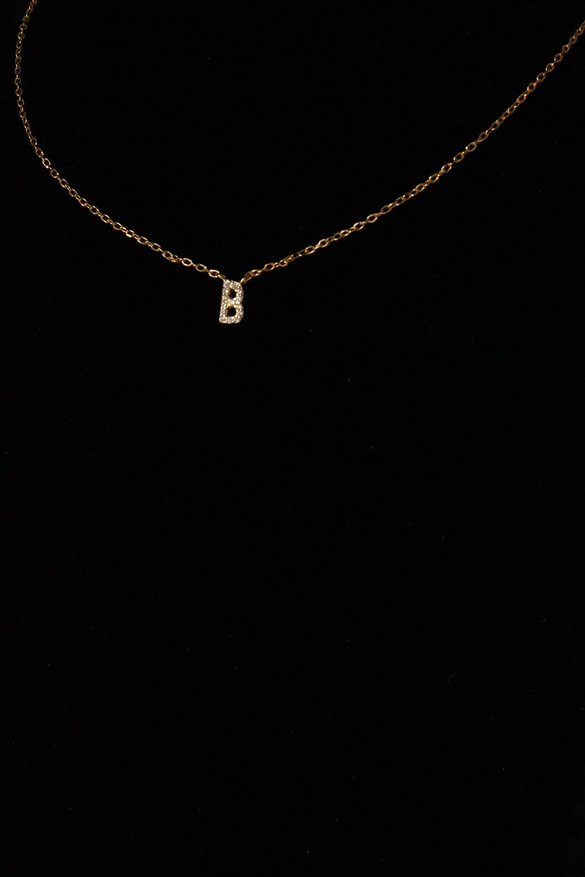 B Gold Letter Necklace