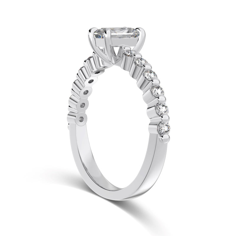 emerald silver ring with size cz stones