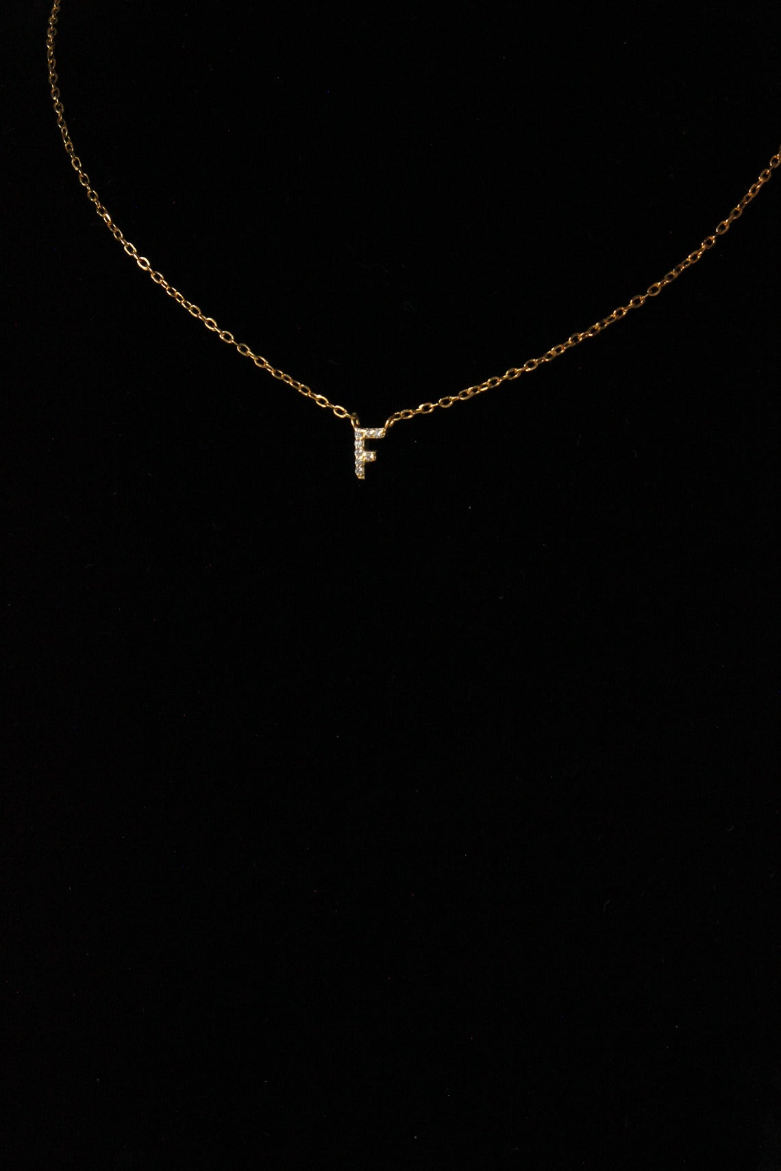 letter f necklace gold