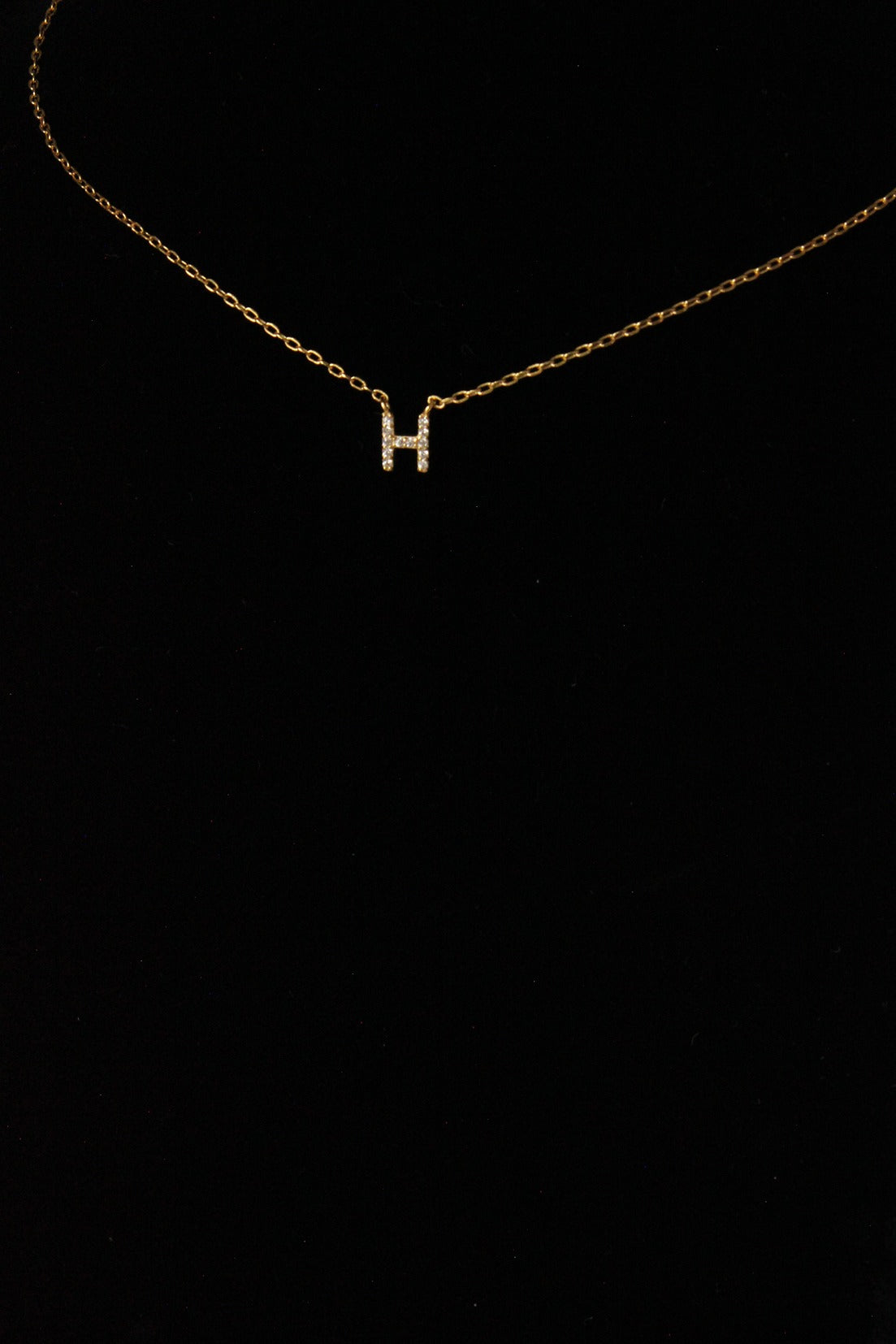 letter h necklace gold