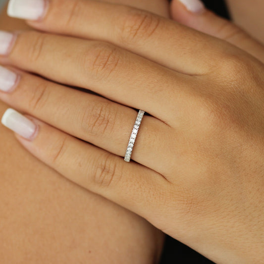 Half Eternity Pavé Ring 1.8mm on hand