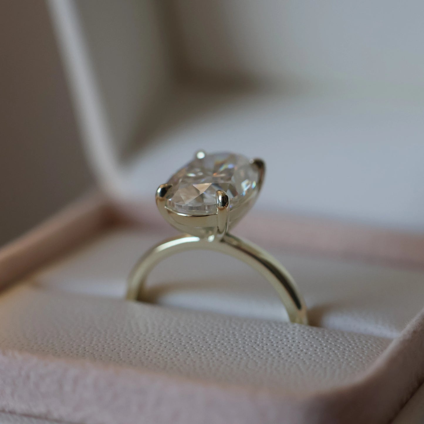 Valencia 4 Ct Oval Moissanite Ring in 14k Gold Filled