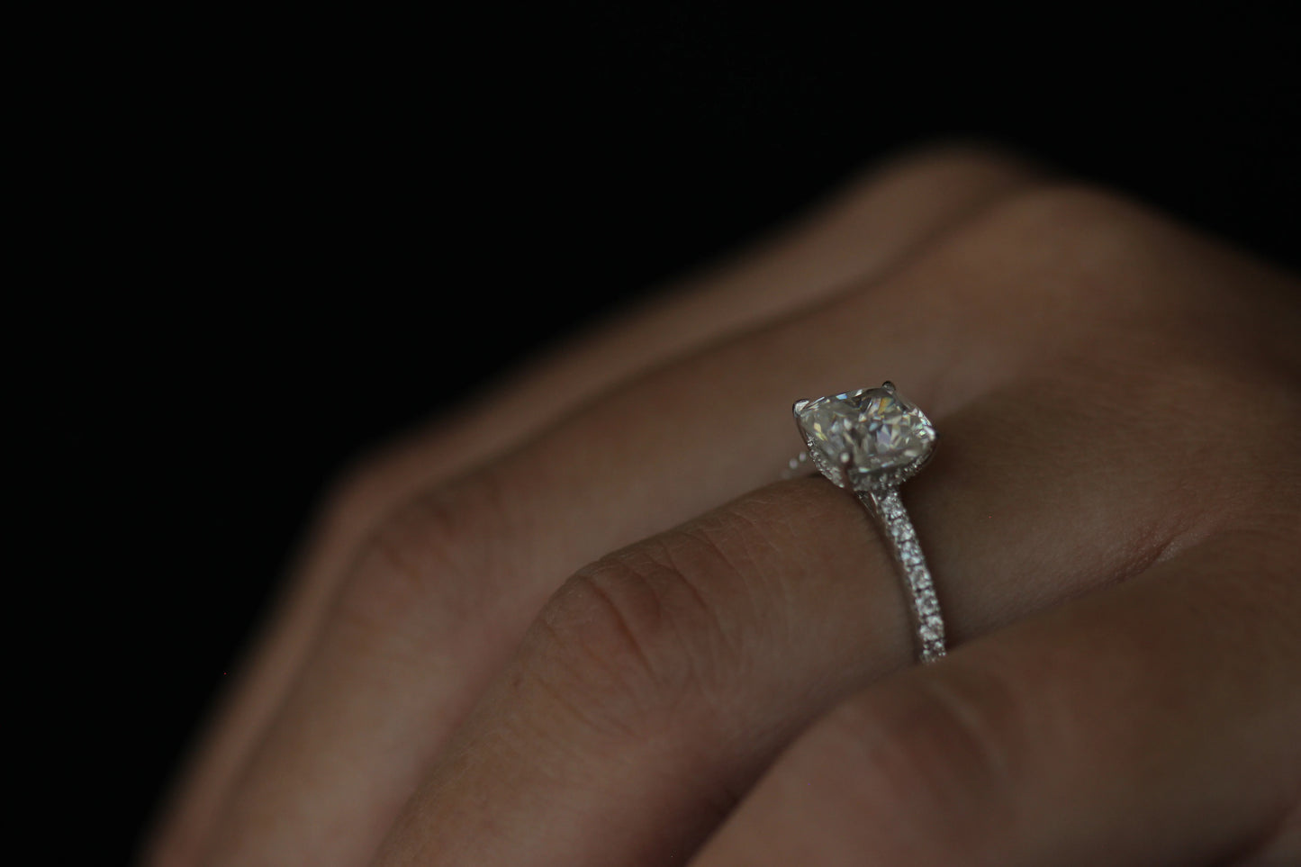 Genoa 2 Ct Cushion Moissanite Ring