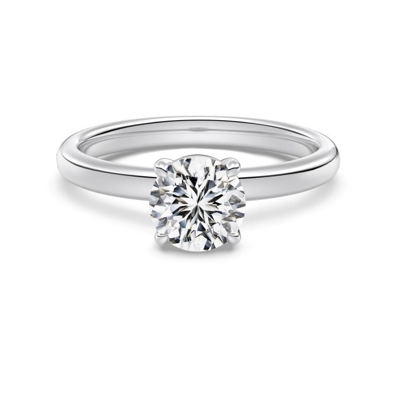 madeira 1 ct round cut ring in silver on plain white background