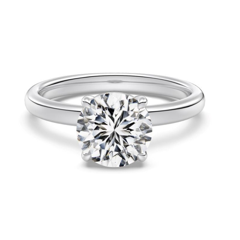 Madeira 2 Ct Round Cut Ring with high-quality cubic zirconia on a plain white background.