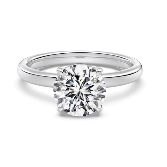 Madeira 2 Ct Round Cut Ring with high-quality cubic zirconia on a plain white background.