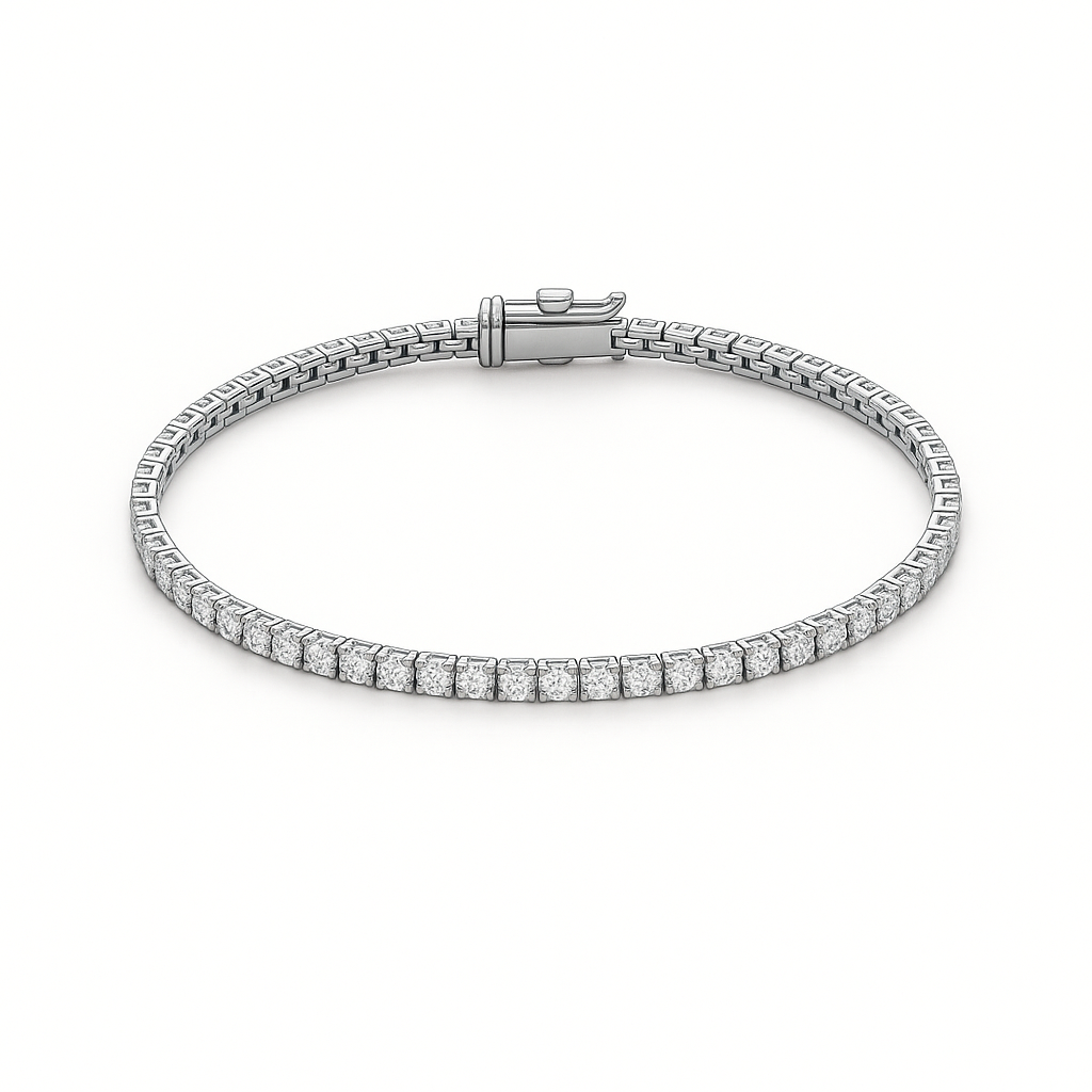 2mm moissanite tennis bracelet on white background