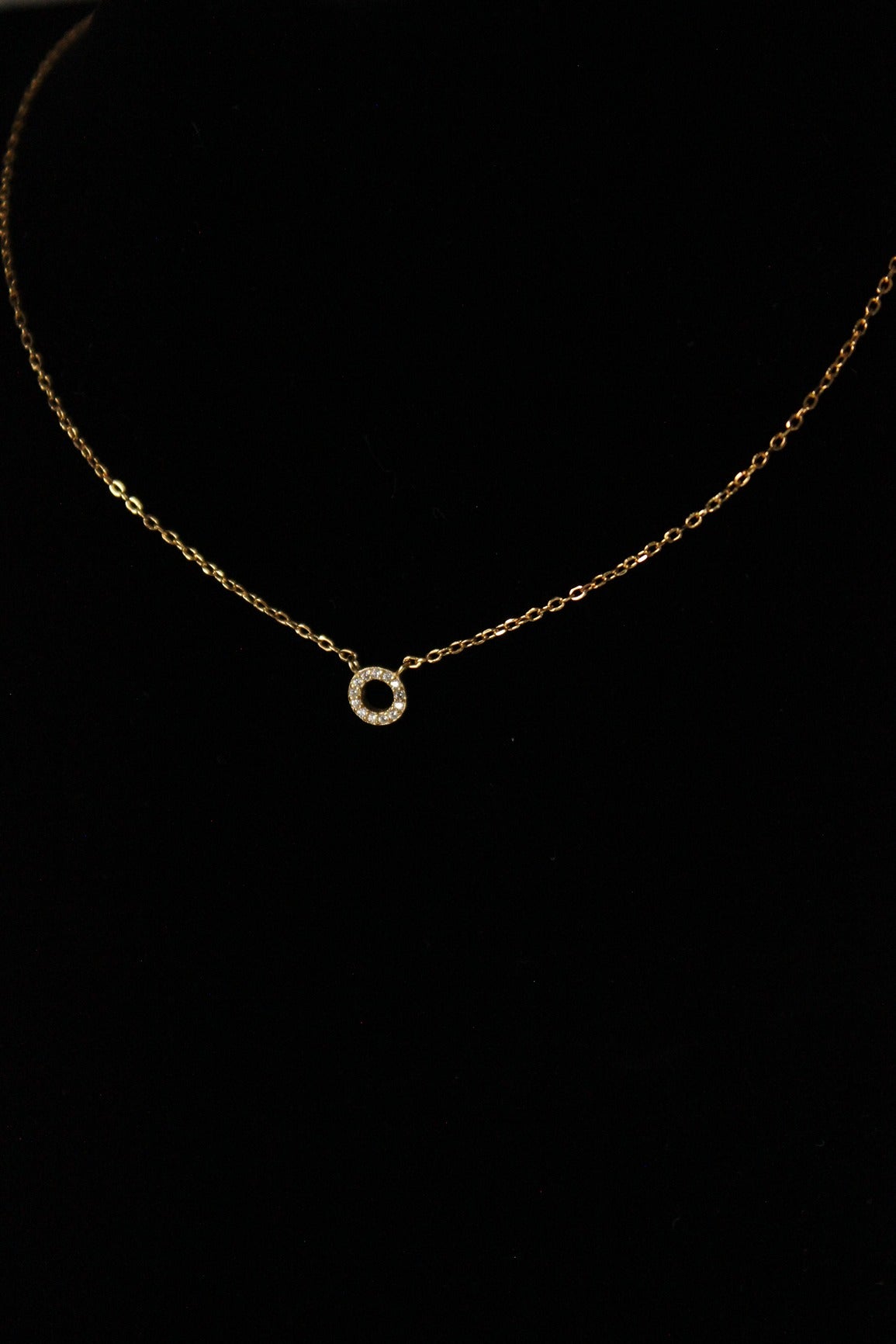 letter o necklace in gold