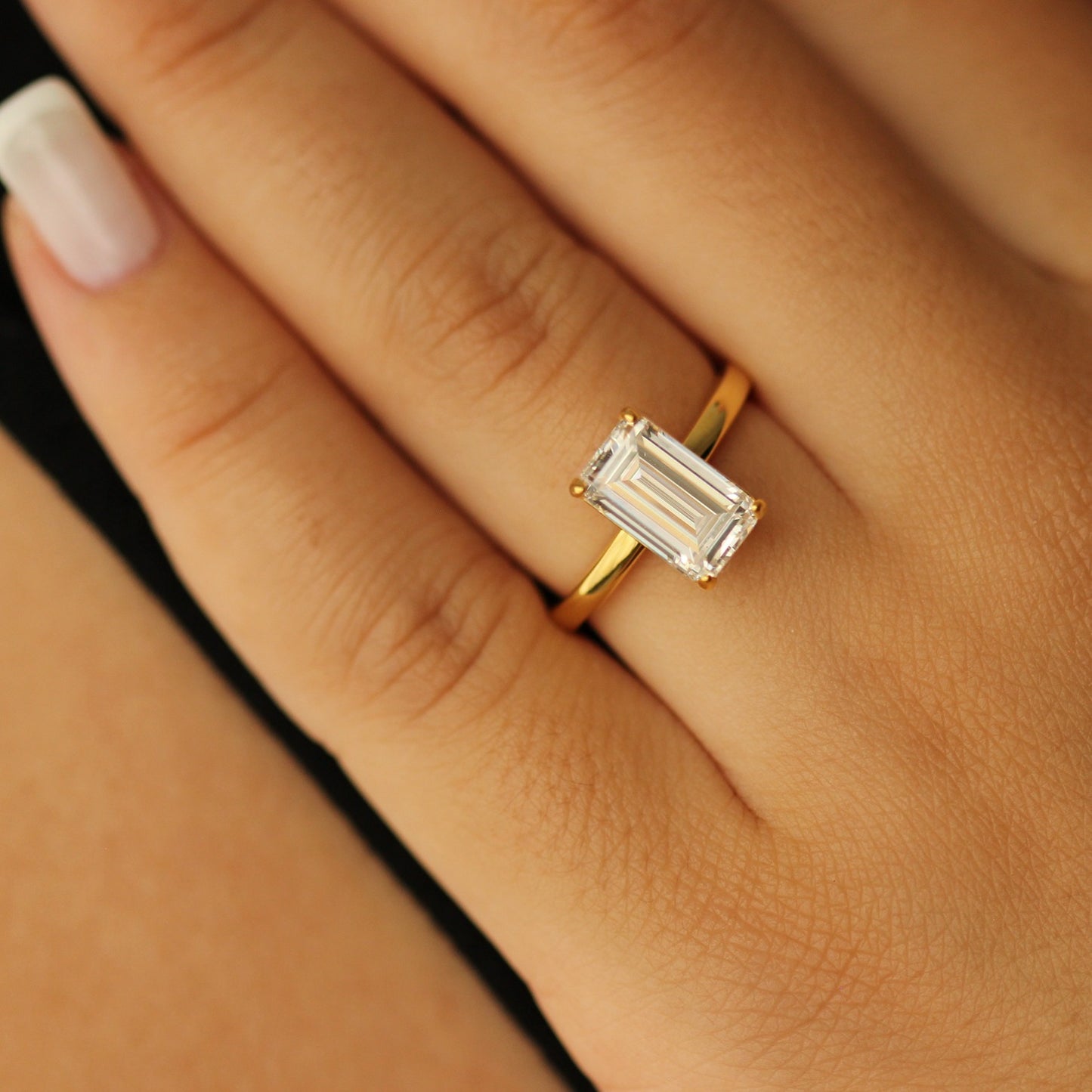 18k gold vermeil ring on hand