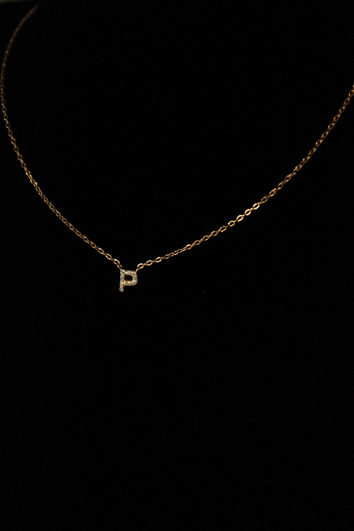 Letter P Necklace in gold