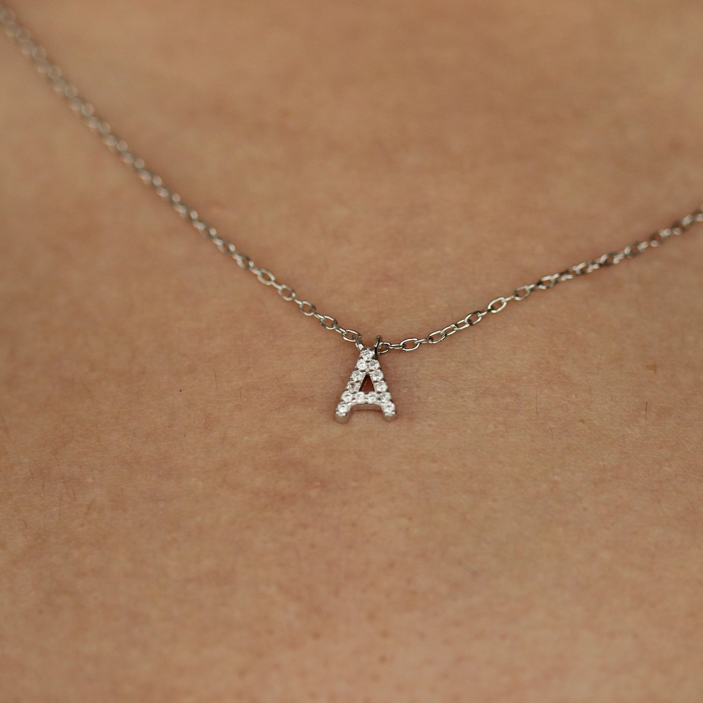 Letter A Silver Letter Necklace