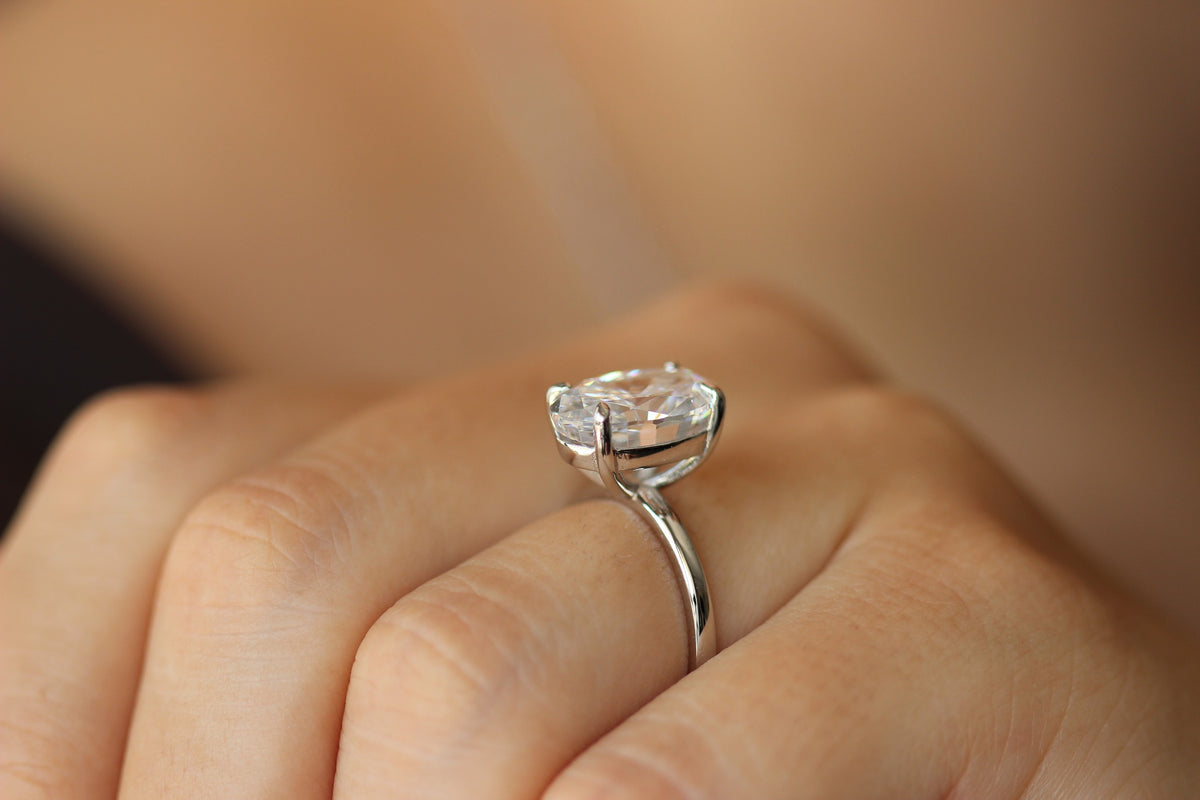 Silver oval ring