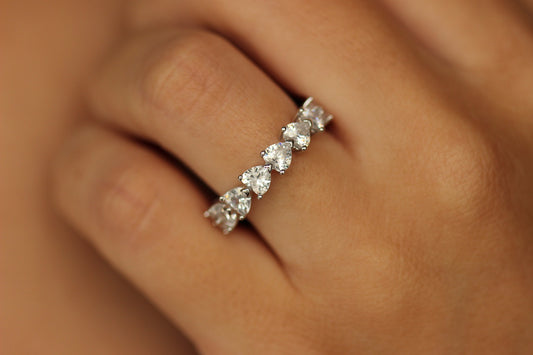 heart shaped eternity wedding band