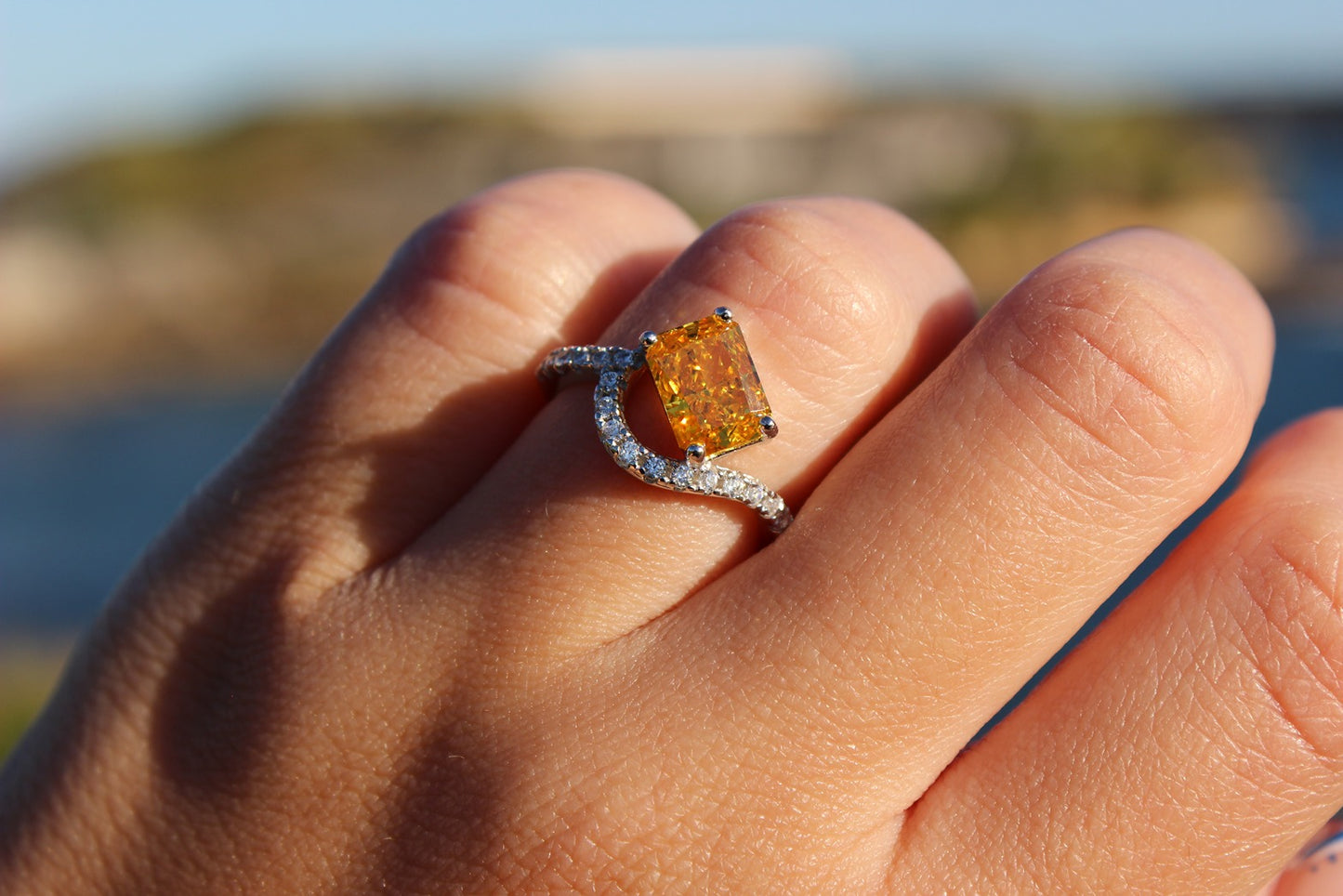 Canary Yellow Diamond Stone on silver band
