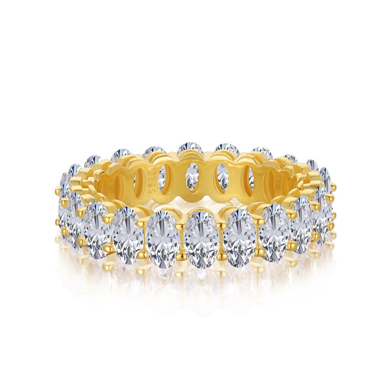 Venice Gold Oval Eternity Ring 5mm on white background