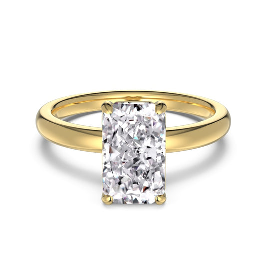 18k plated gold ring with rectangle centre stone