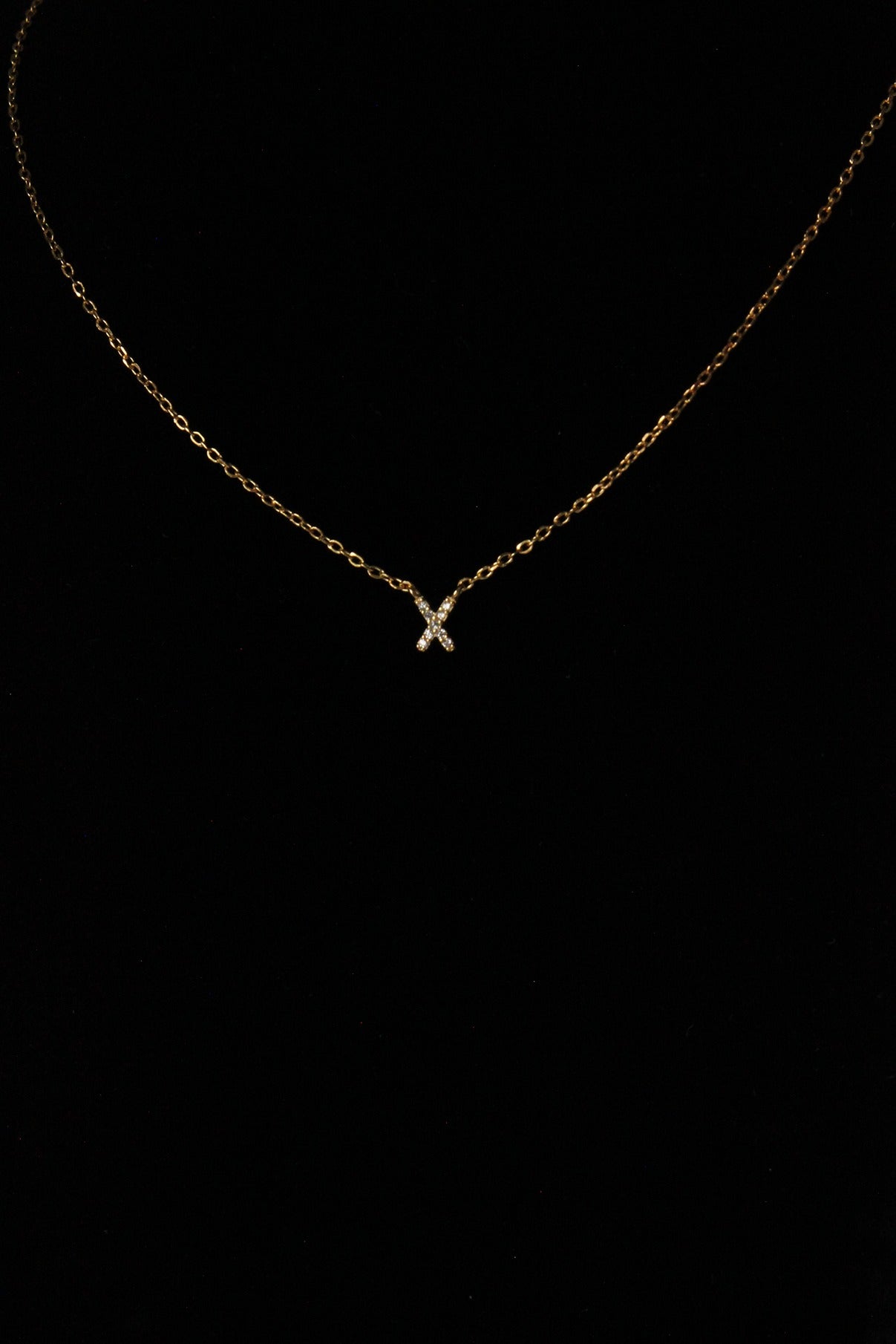 letter x necklace gold