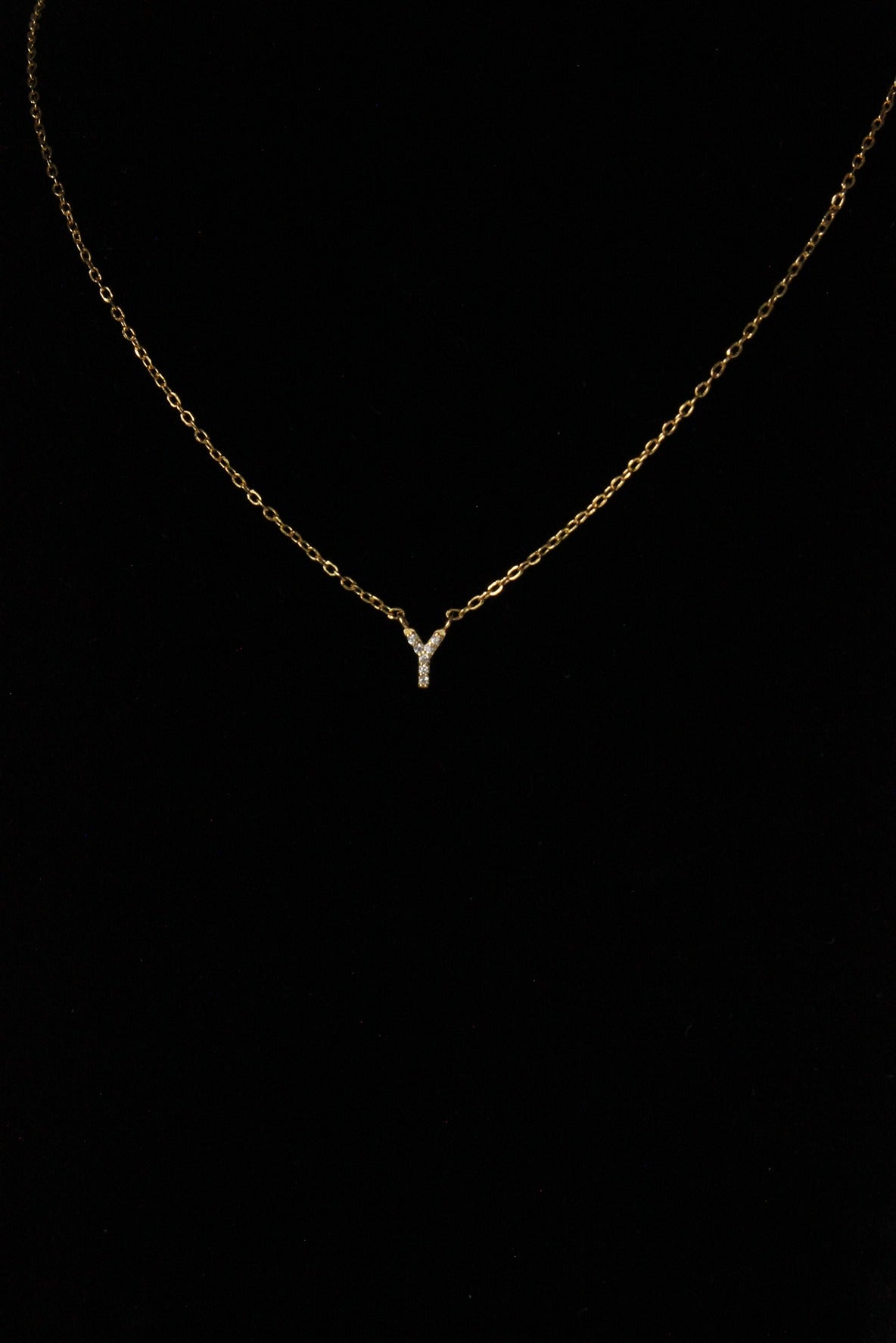 letter y necklace gold