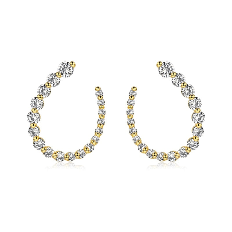 arizona gold hoop earrings with cz stones