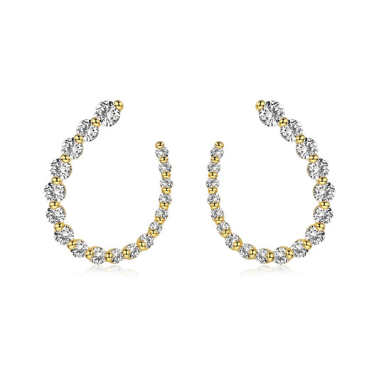 arizona gold hoop earrings with cz stones