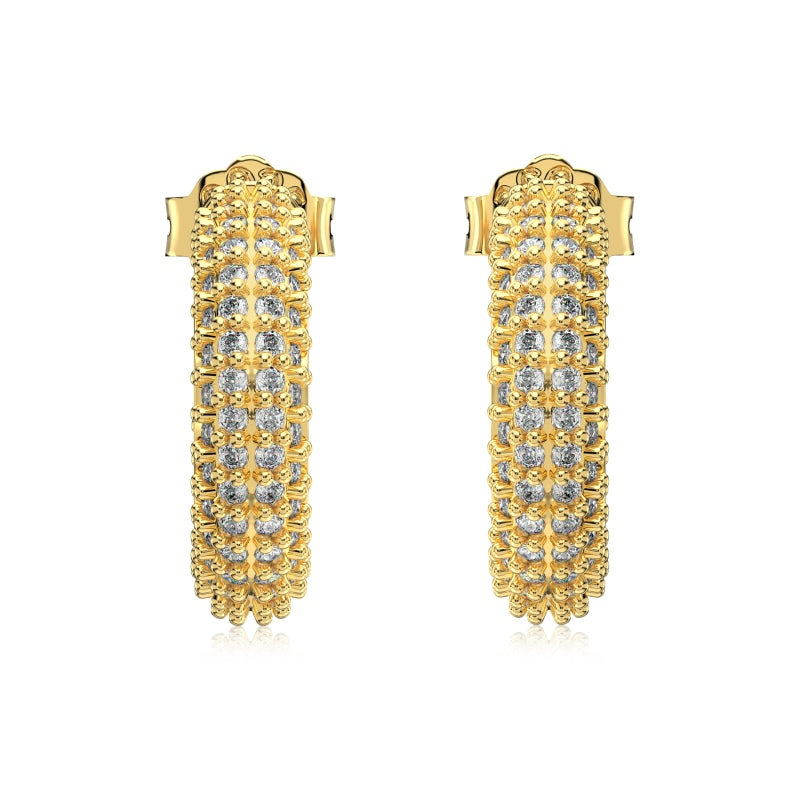 brooklyn gold hoop earrings with cz stones