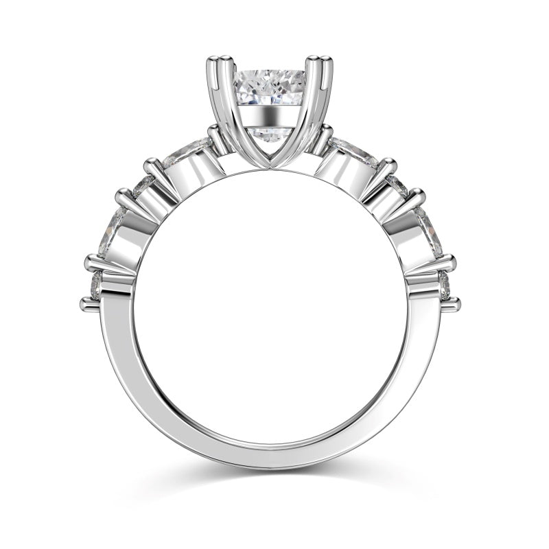 replica diamond ring with square centre stone