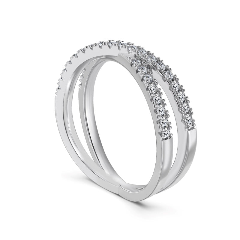 criss cross statement ring in 925 sterling silver with 6mm width