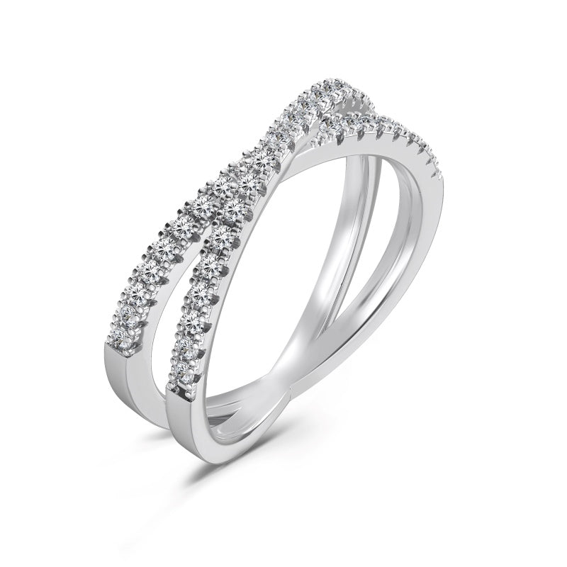 criss cross statement ring in silver with 6mm width