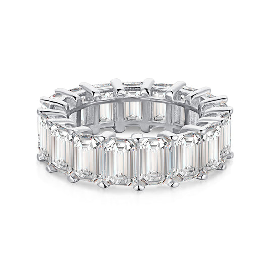 cubic zirconia eternity emerald band ring