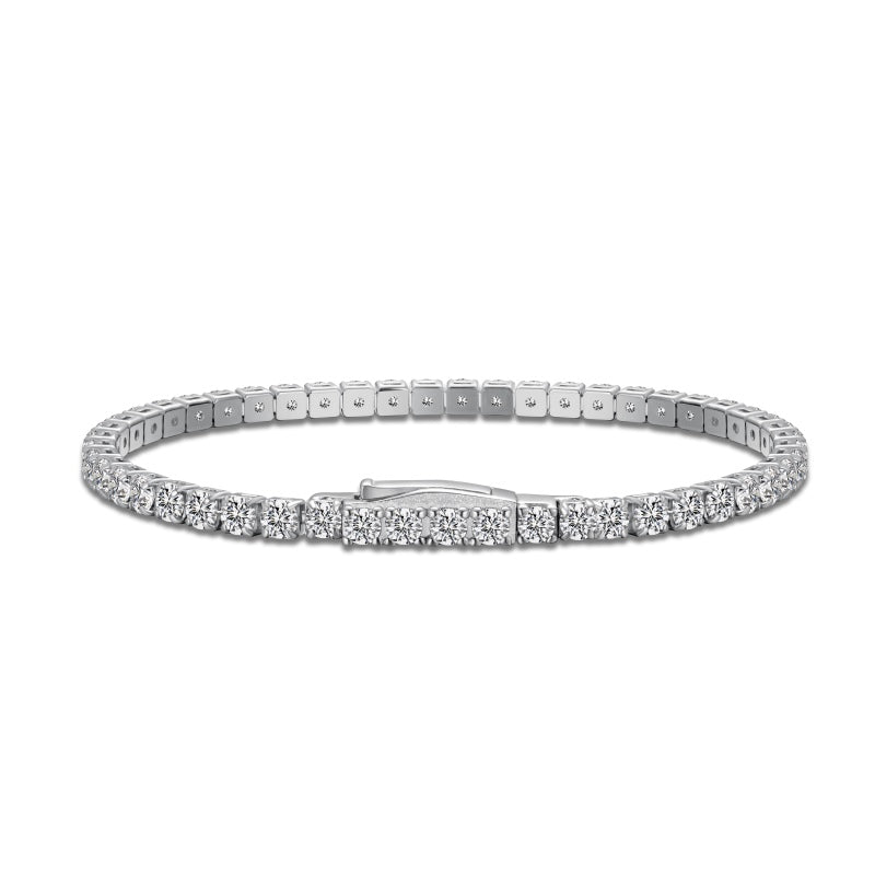 cubic zirconia Silver Tennis Bracelet 3mm