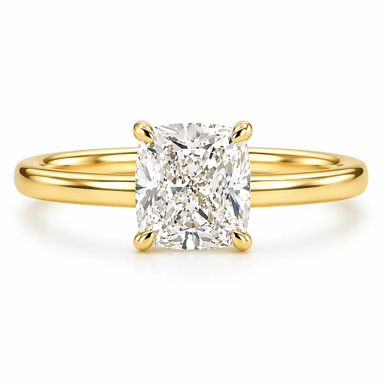 cushion cut lab grown diamond ring