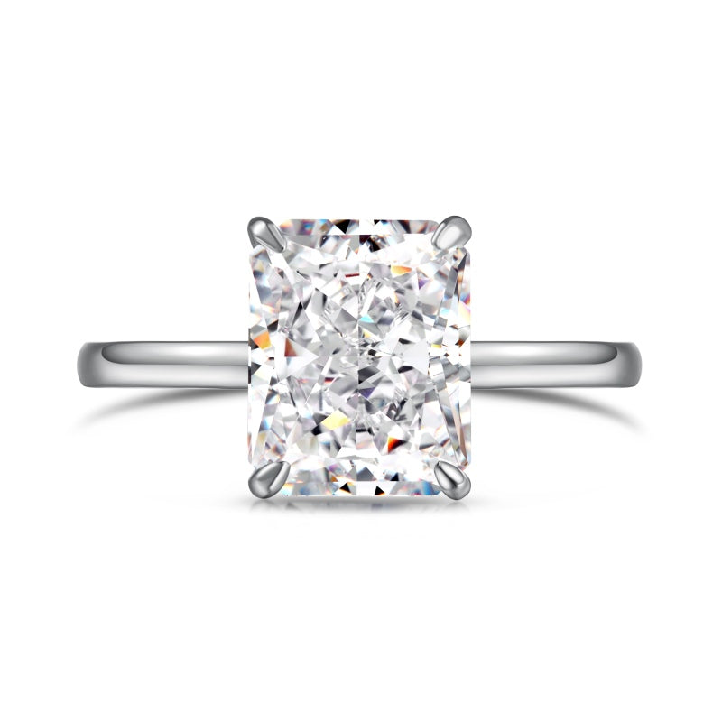 Dubai Radiant Cut Ring Silver – Travel Ring Co