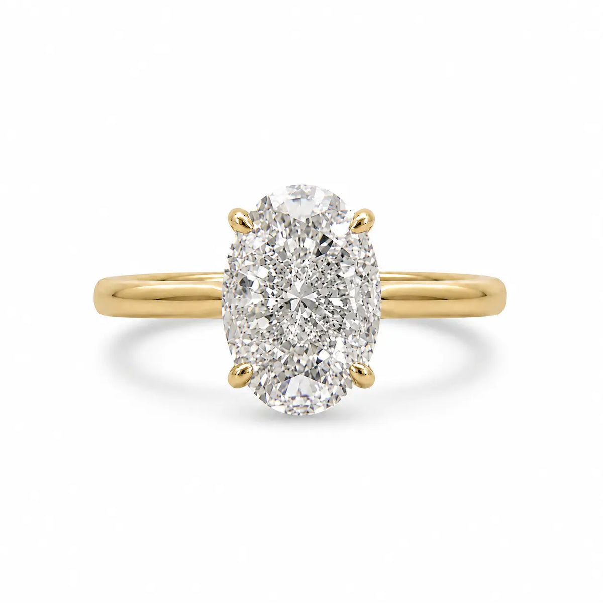 elongated 14k gold palted 3.5 carat oval cubic zirconia ring