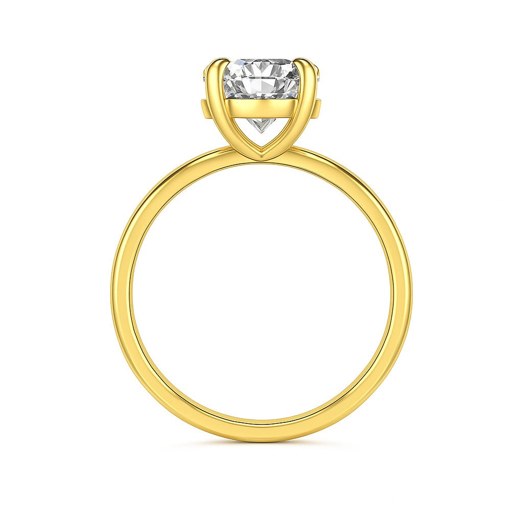 3.5 ct oval gold Cubic zirconia ring