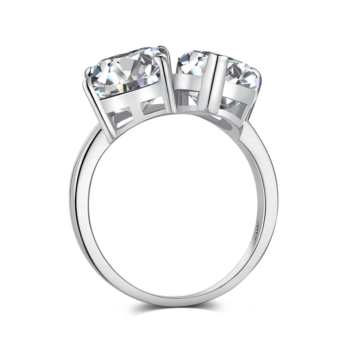 toi et moi ring with pear and rectangle stone