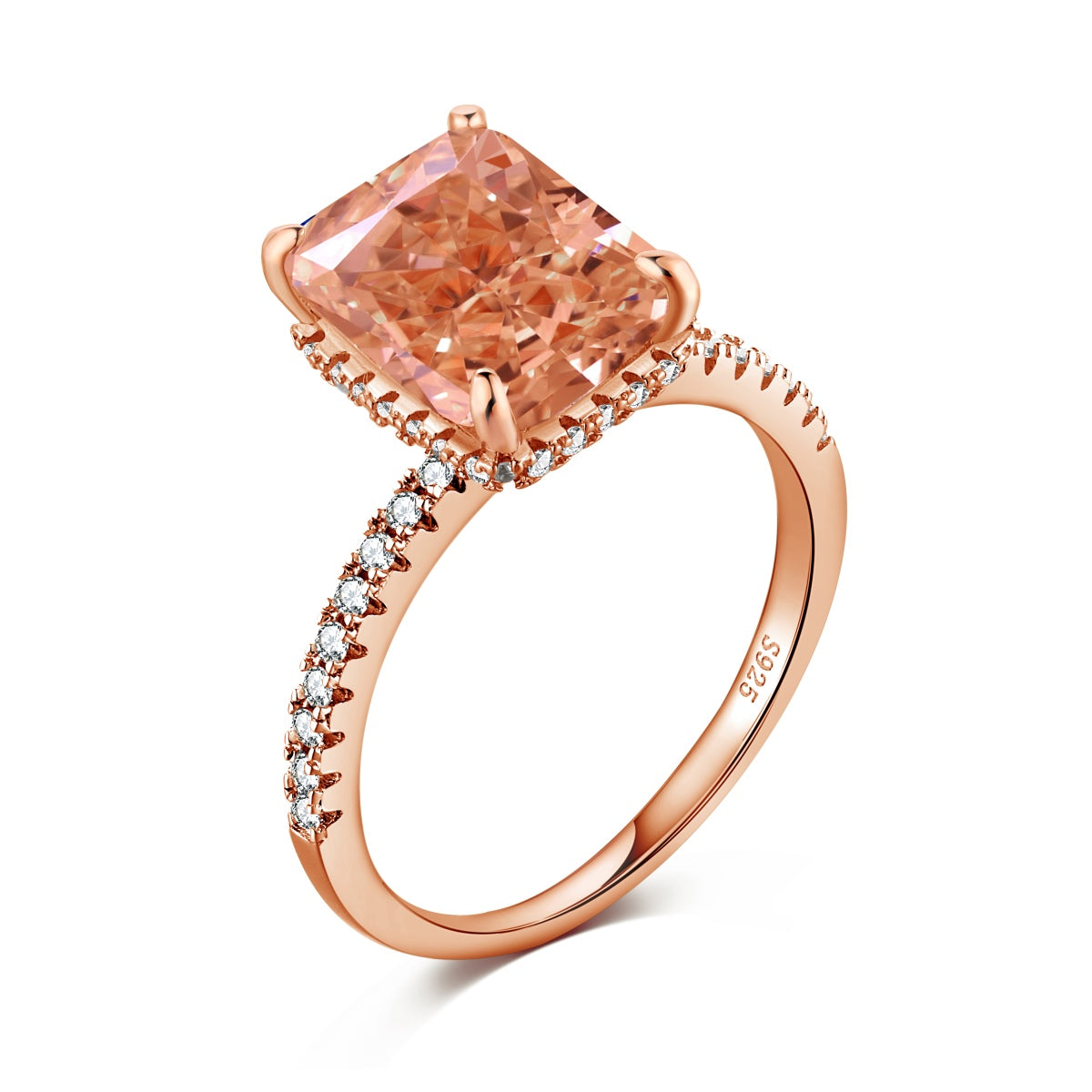 fake engagement rings in rose gold colour