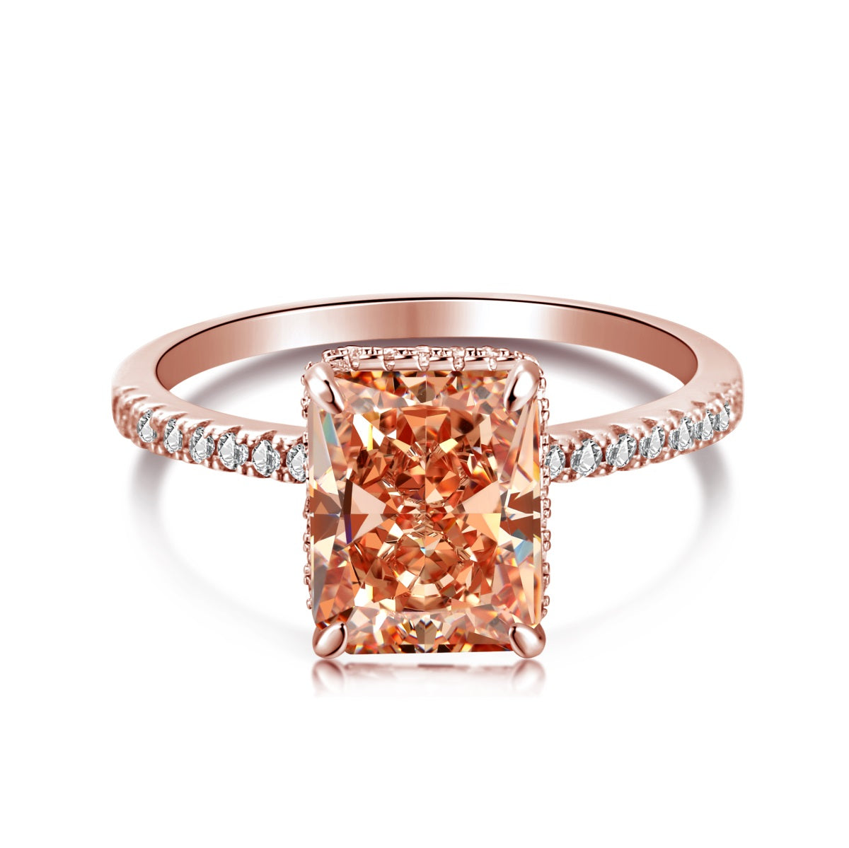 rose gold fake engagement rings