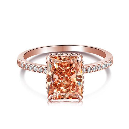 rose gold fake engagement rings